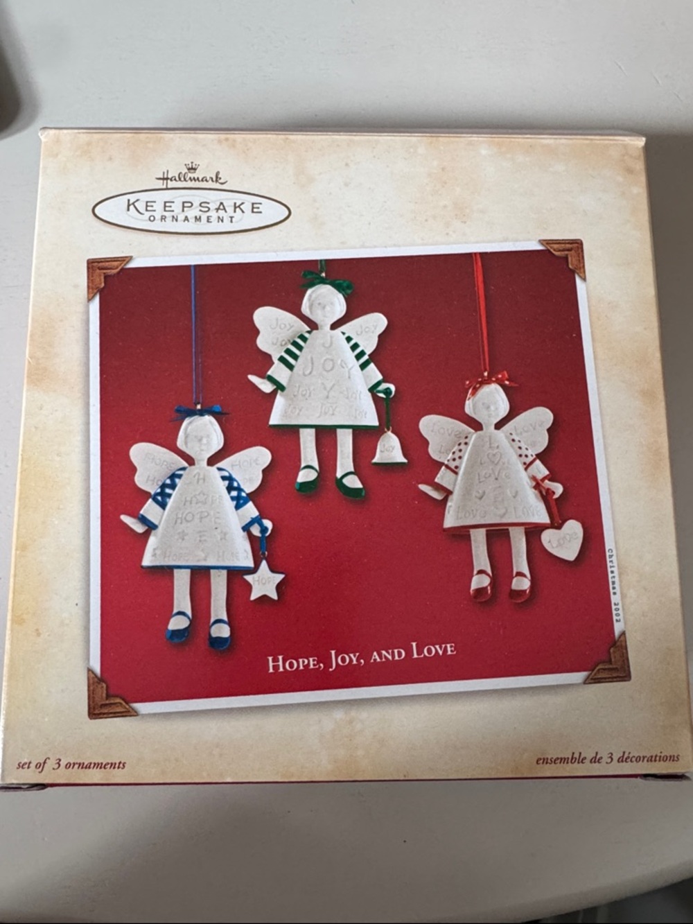 Hallmark Keepsake Ornaments - Red, Green, Blue Angel Trio